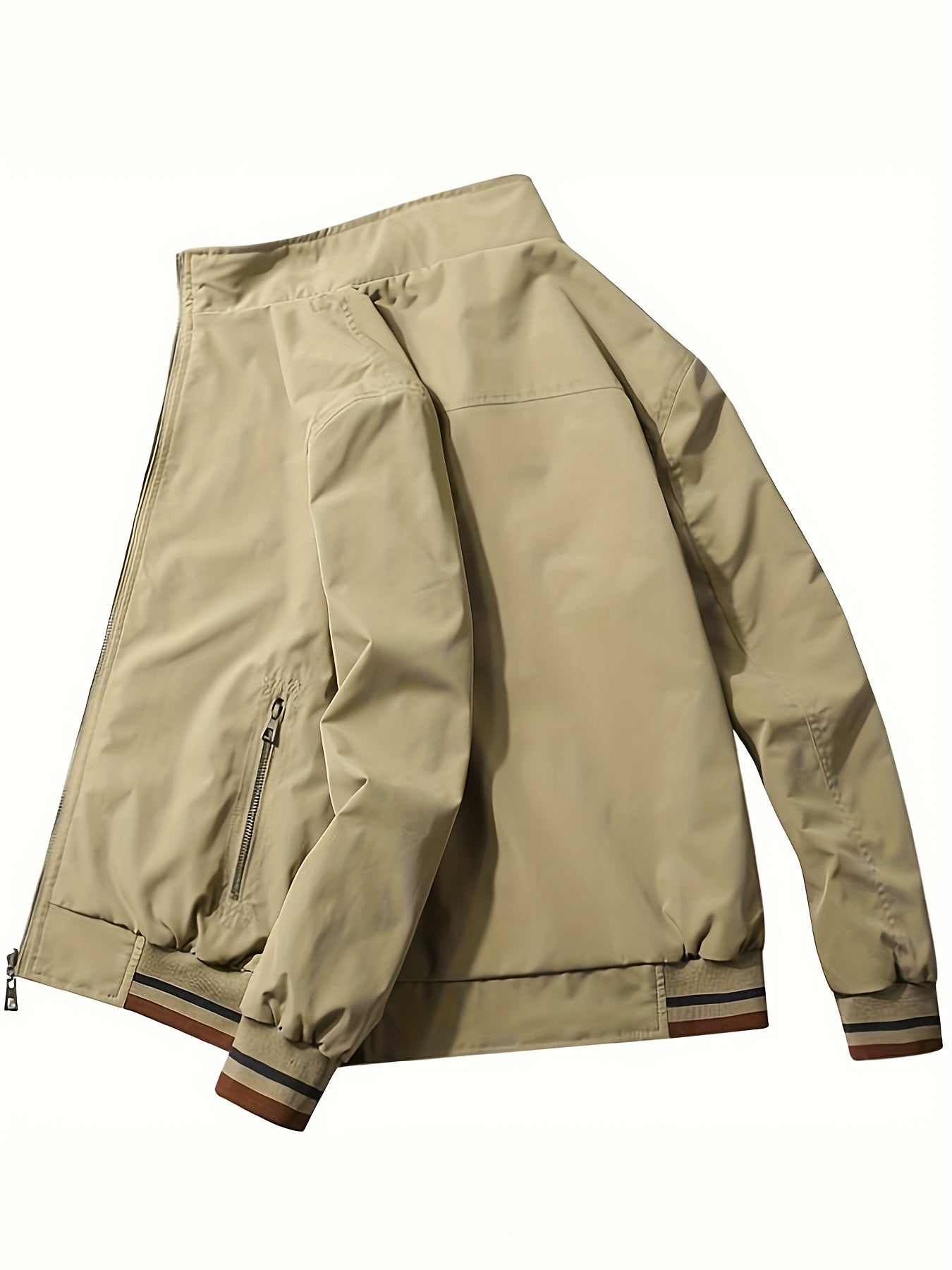 Reversible Casual Stand Collar Fashion Zip Up Jacket