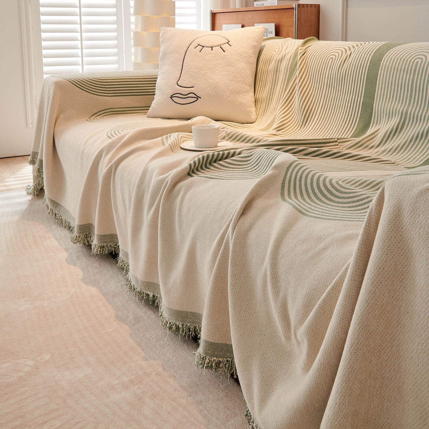 Bohemian Style Chenille Sofa Throw Covers Double-Sided