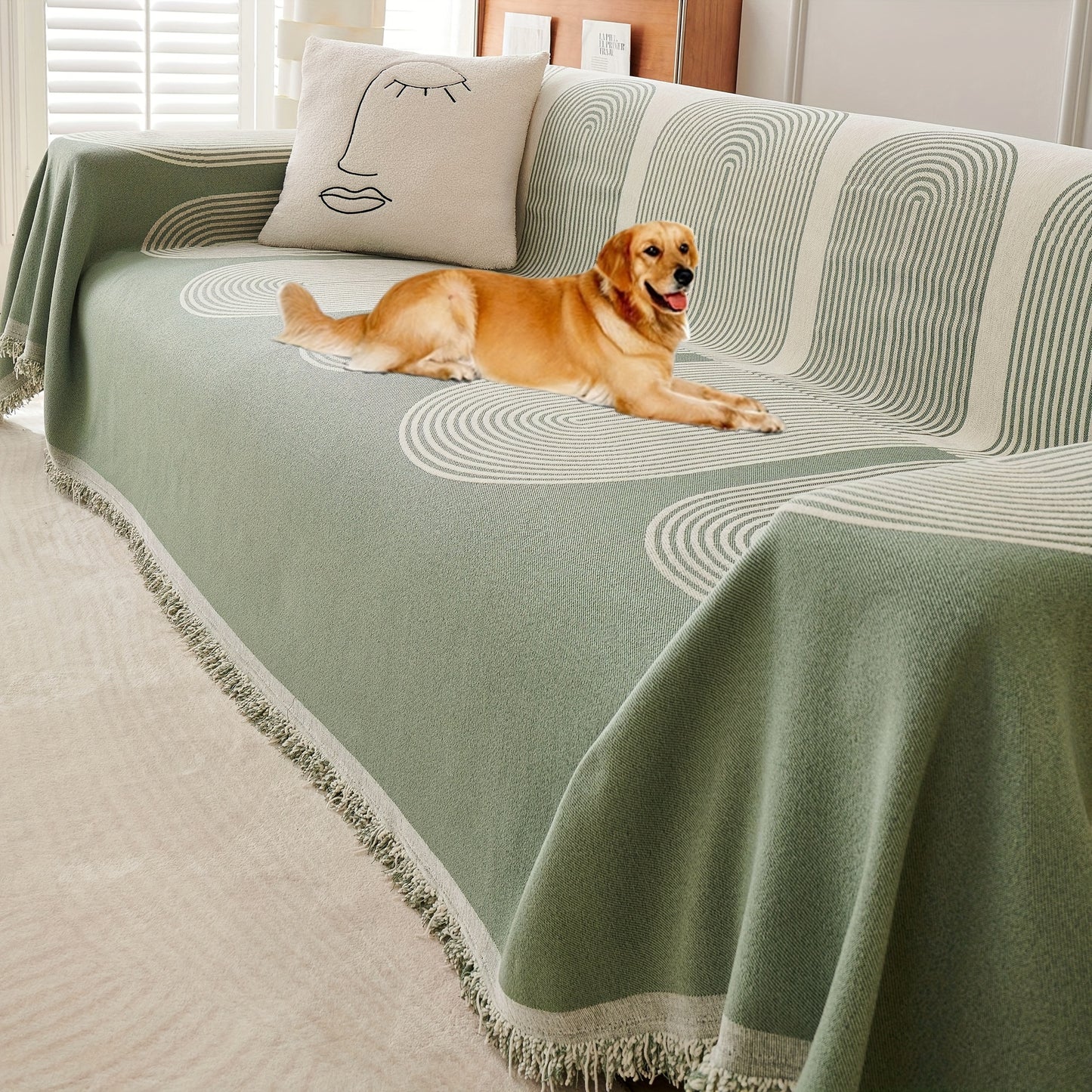 Bohemian Style Chenille Sofa Throw Covers Double-Sided