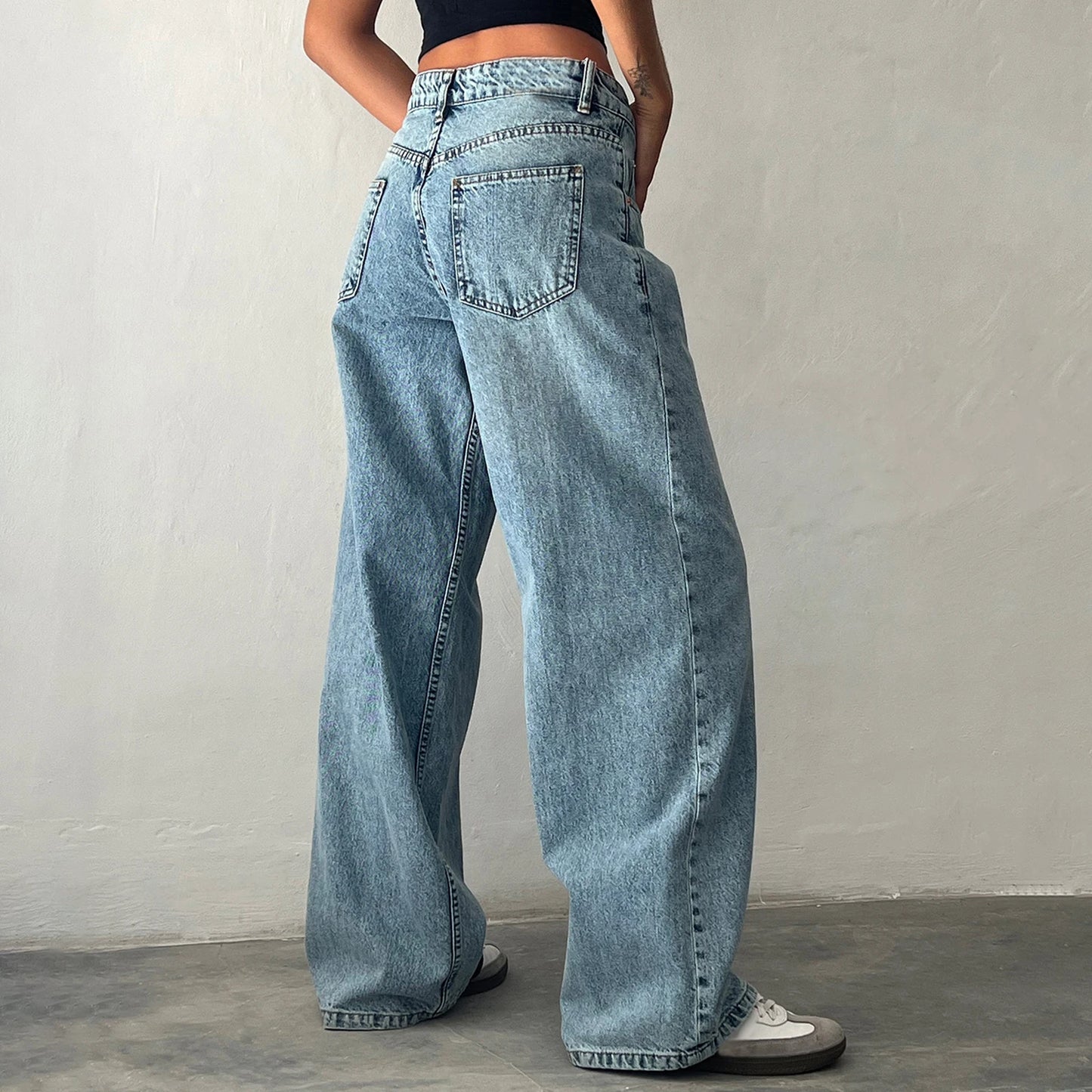 Low Rise Casual Straight Leg Boyfriend Jeans