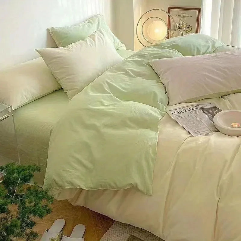 Bedding Set with Duvet Cover Flat Sheet