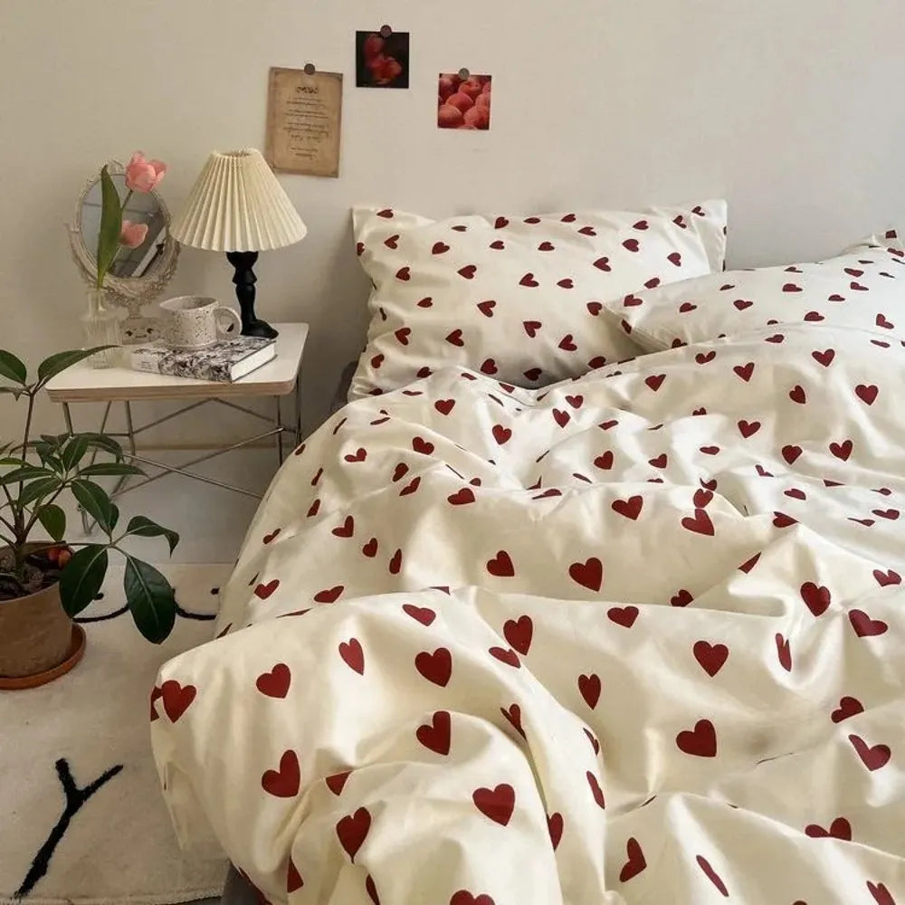 Bedding Set with Duvet Cover Flat Sheet