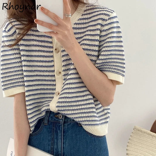 Cardigan Short Sleeve Knitted